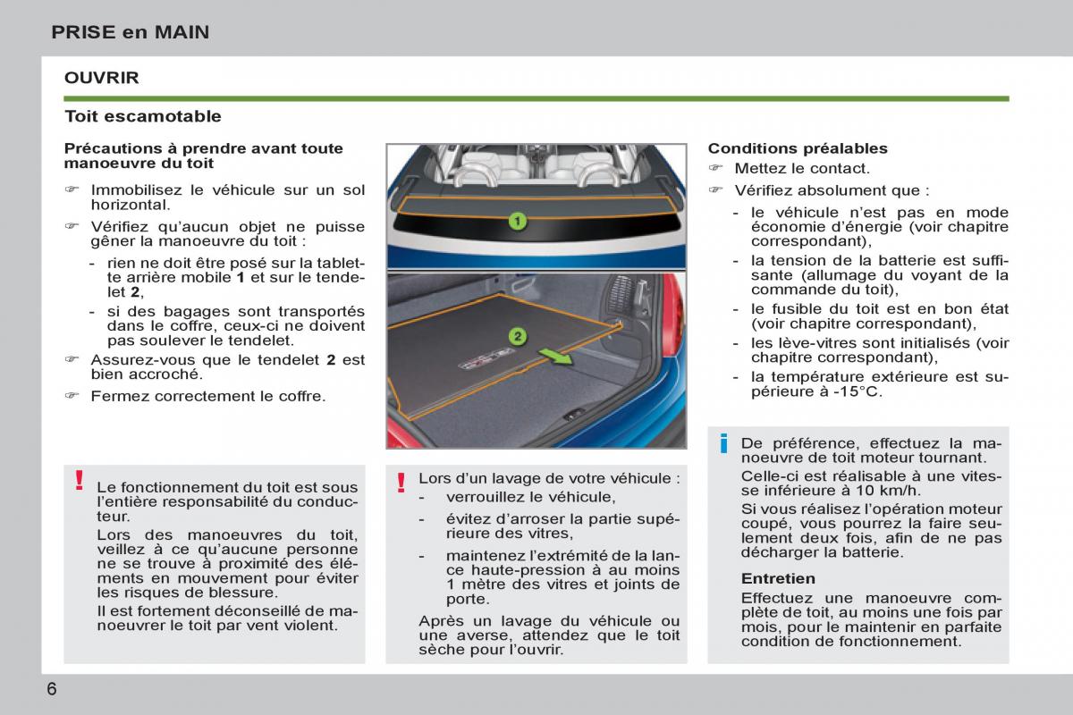 Peugeot 207 CC manuel du proprietaire / page 8