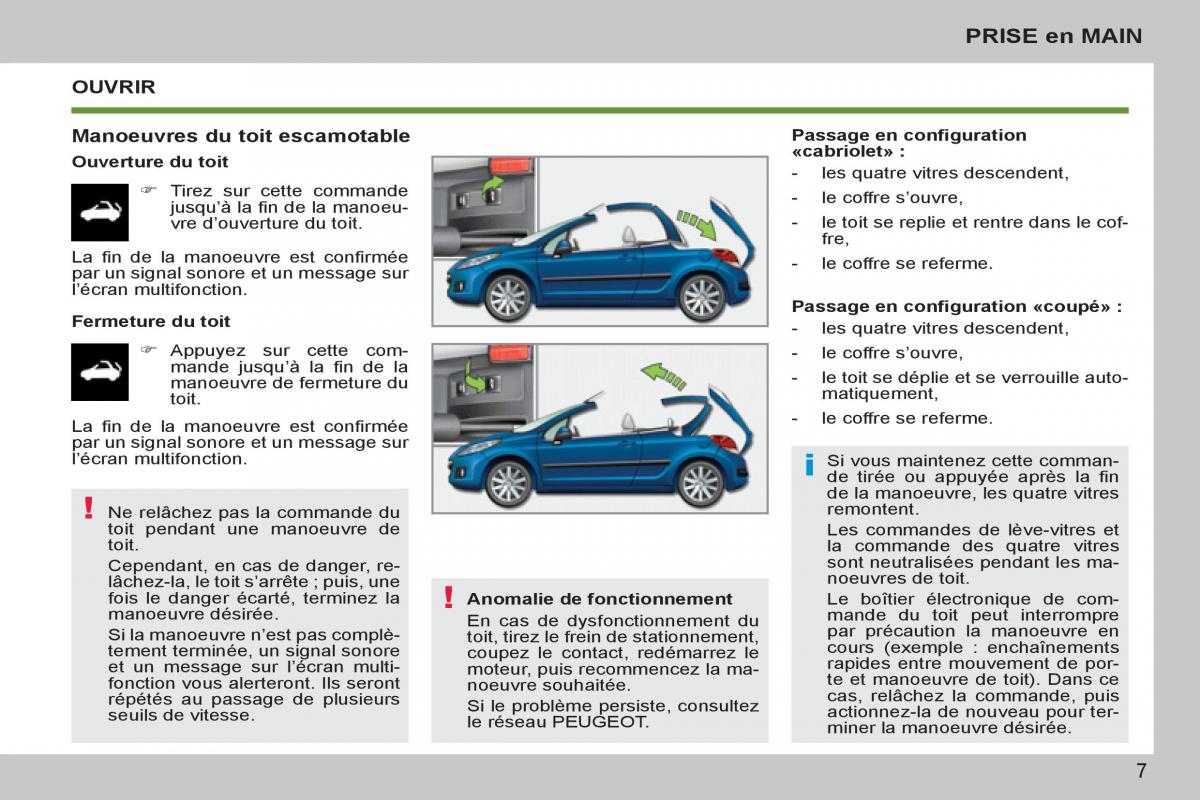 Peugeot 207 CC manuel du proprietaire / page 9