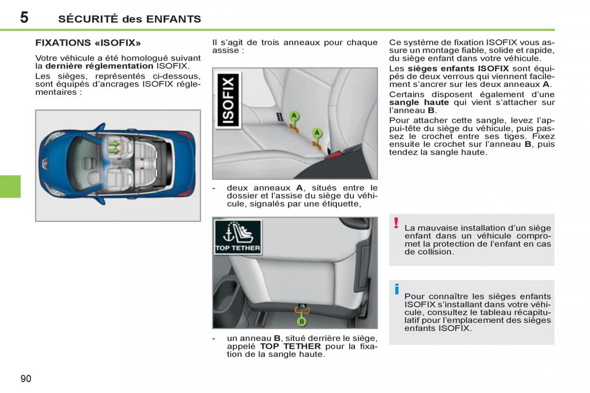 Peugeot 207 CC manuel du proprietaire / page 92