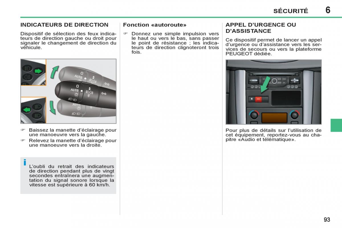 Peugeot 207 CC manuel du proprietaire / page 95