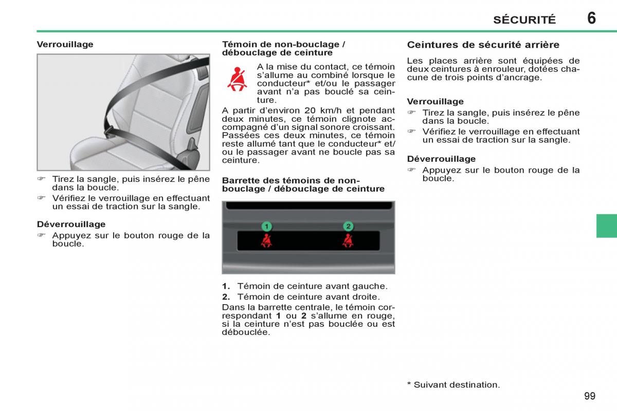 Peugeot 207 CC manuel du proprietaire / page 101