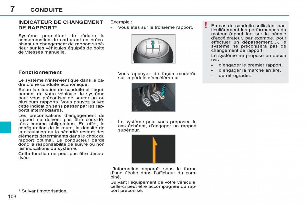 Peugeot 207 CC manuel du proprietaire / page 108