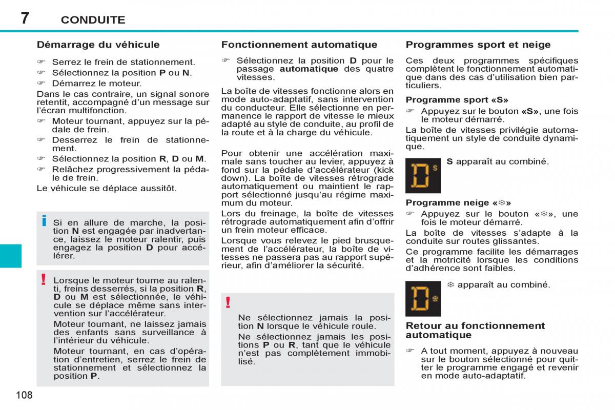 Peugeot 207 CC manuel du proprietaire / page 110