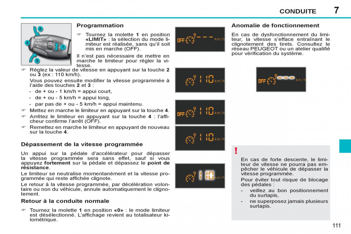 Peugeot 207 CC manuel du proprietaire / page 113