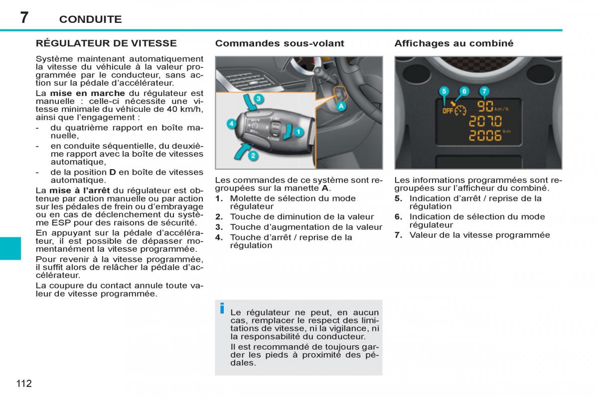 Peugeot 207 CC manuel du proprietaire / page 114