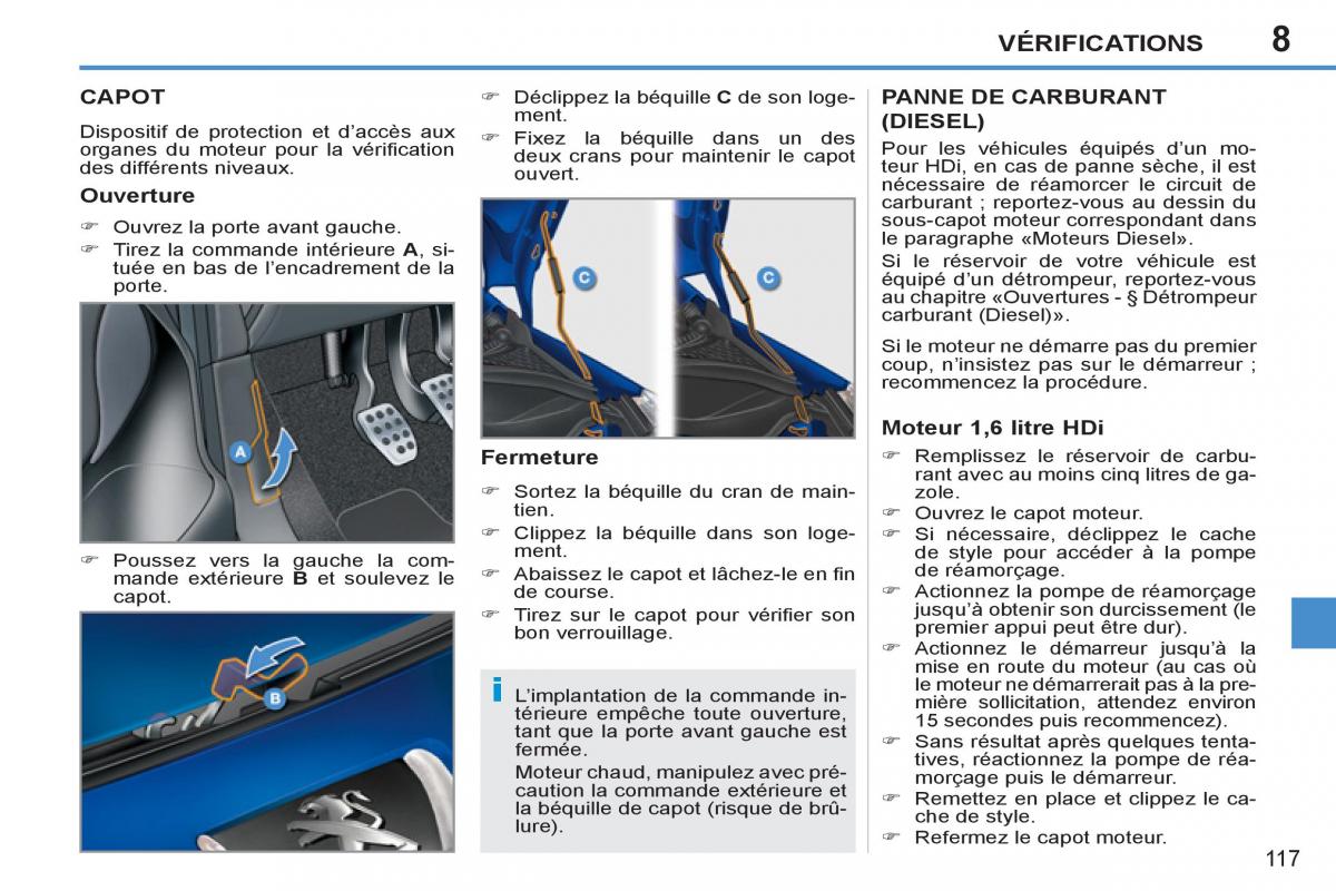 Peugeot 207 CC manuel du proprietaire / page 119