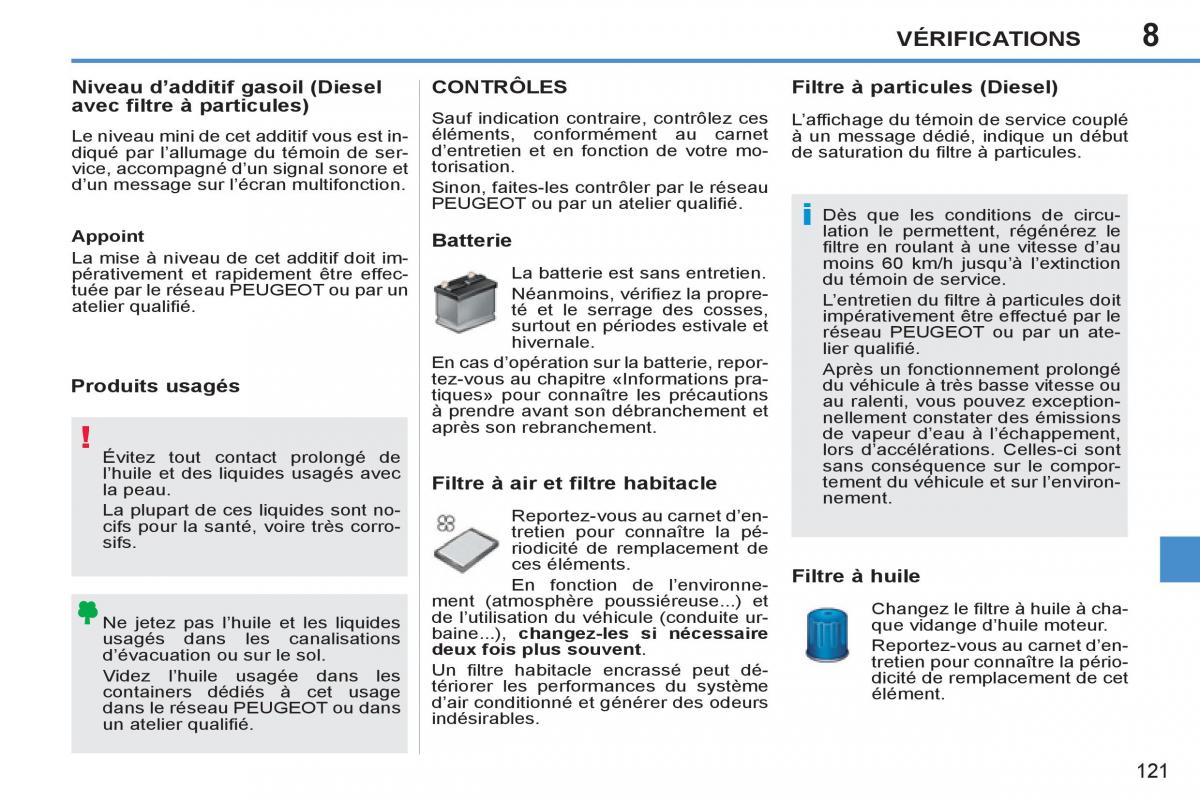 Peugeot 207 CC manuel du proprietaire / page 123