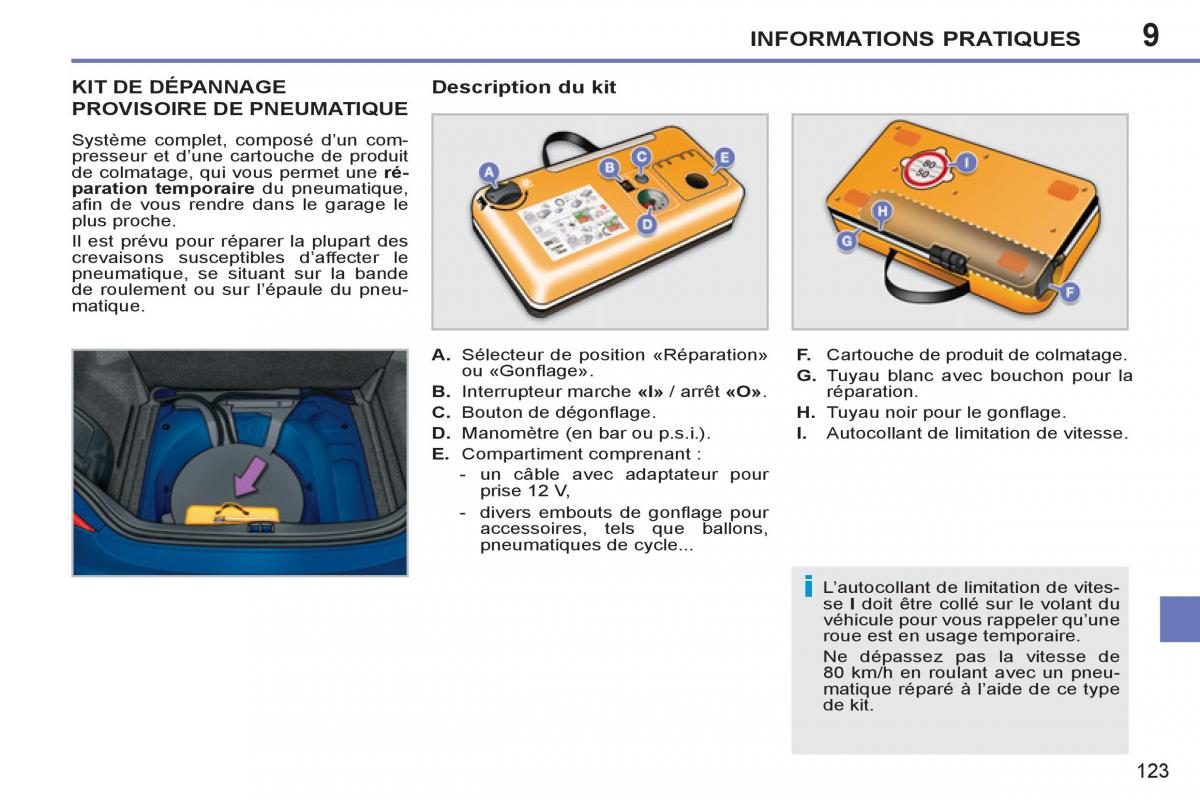 Peugeot 207 CC manuel du proprietaire / page 125