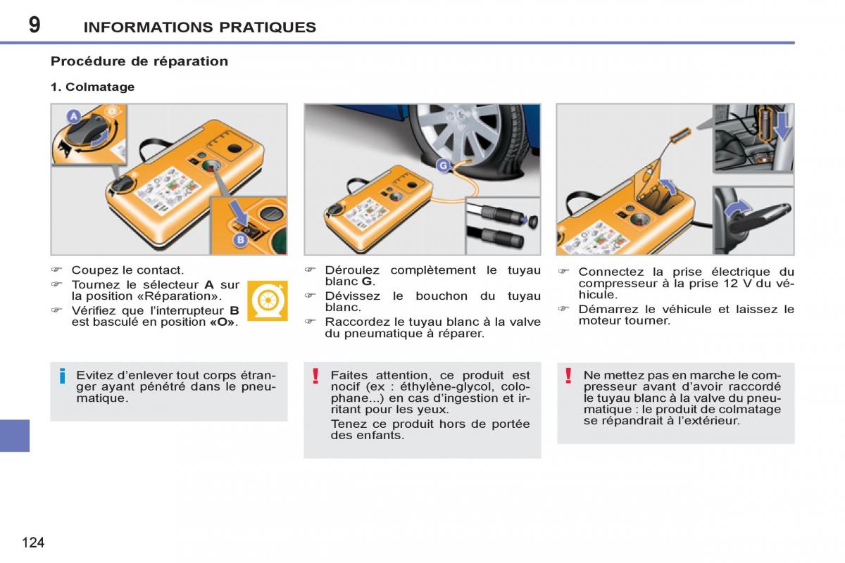 Peugeot 207 CC manuel du proprietaire / page 126