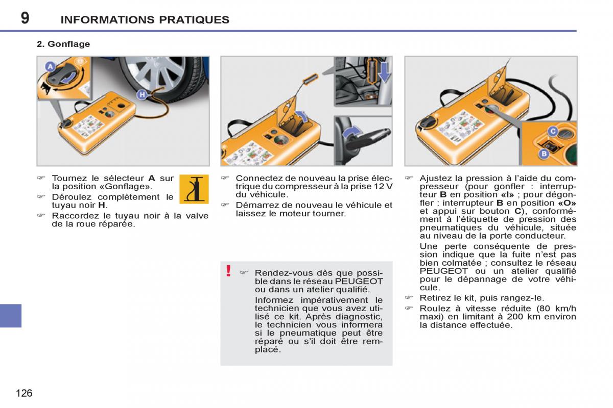 Peugeot 207 CC manuel du proprietaire / page 128