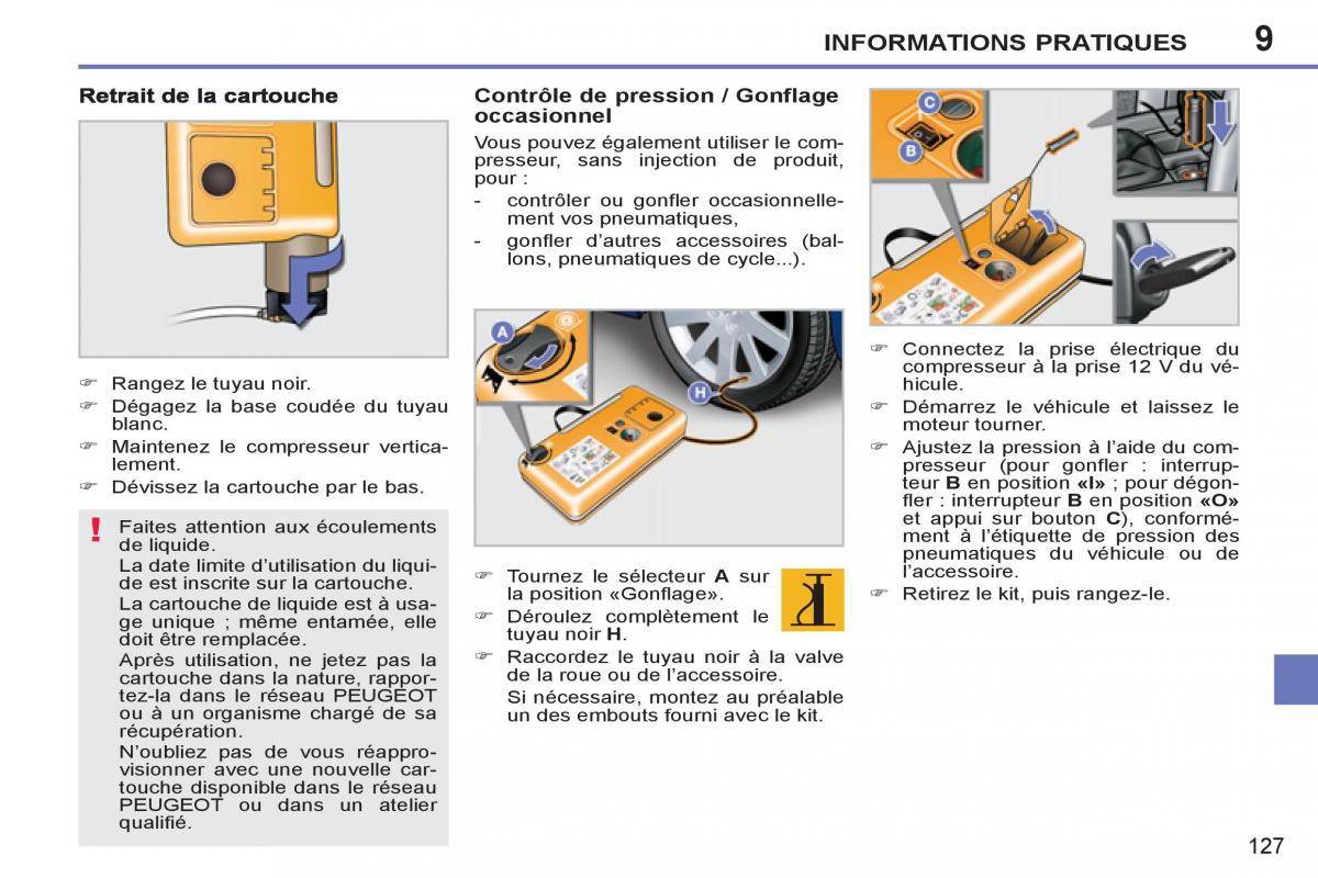 Peugeot 207 CC manuel du proprietaire / page 129