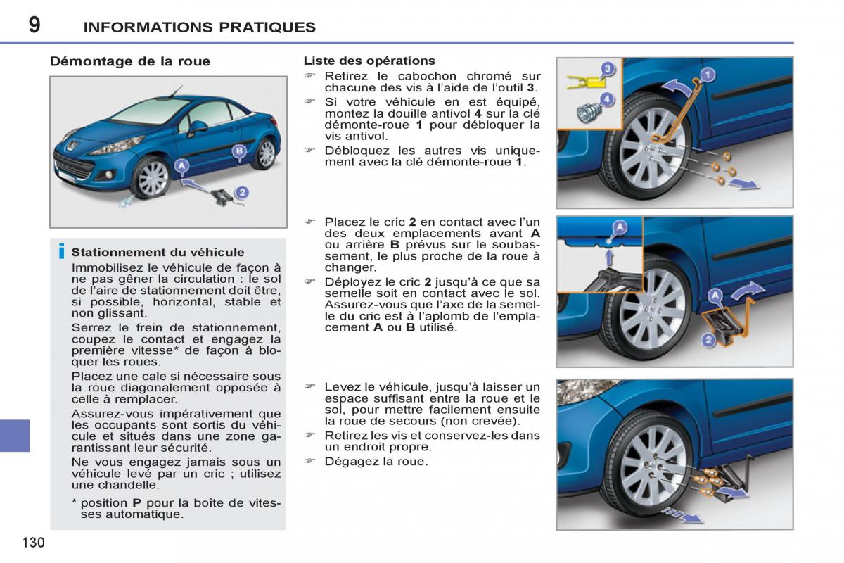 Peugeot 207 CC manuel du proprietaire / page 132