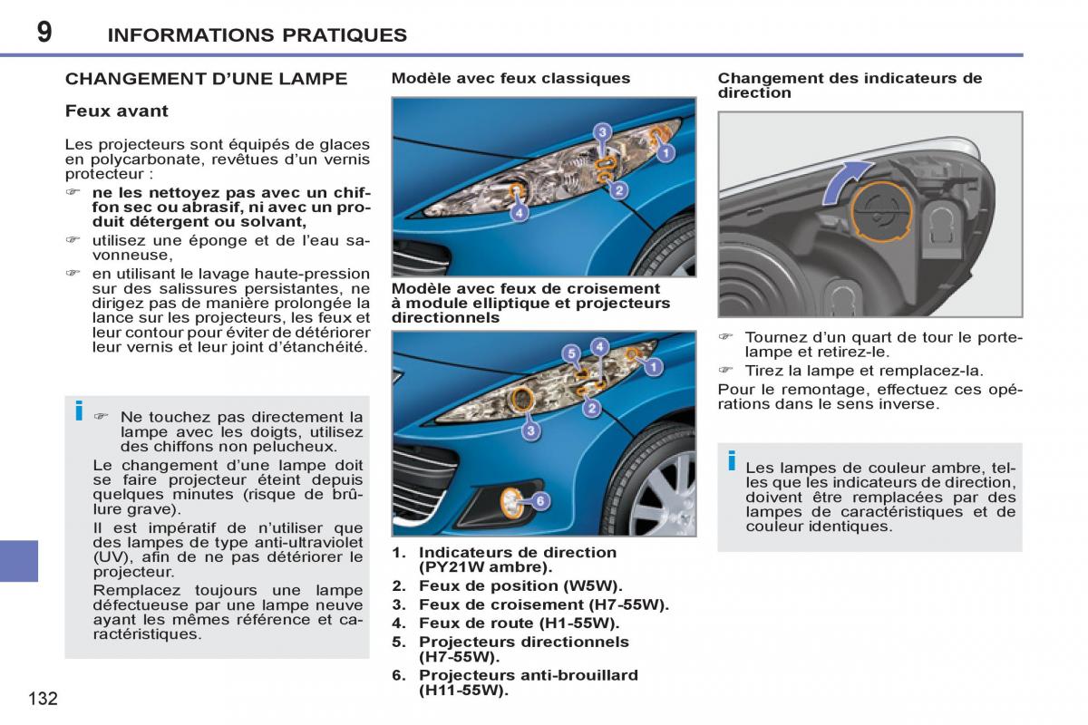 Peugeot 207 CC manuel du proprietaire / page 134