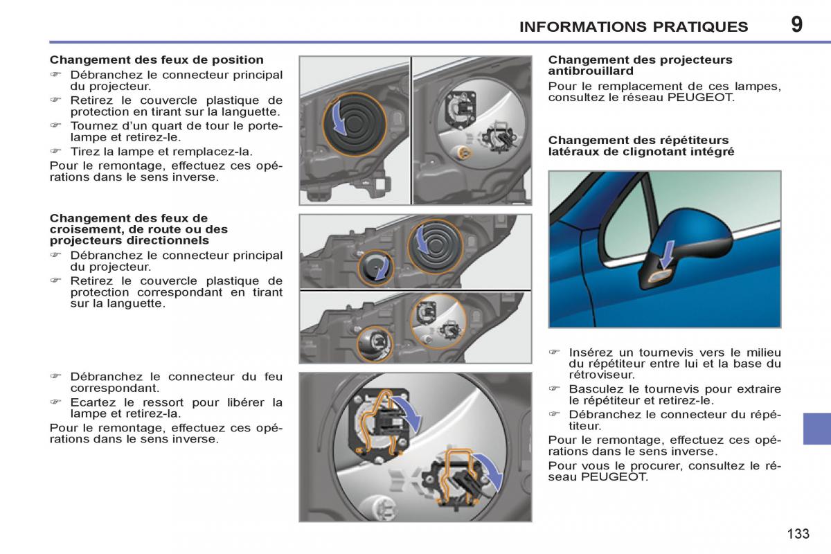 Peugeot 207 CC manuel du proprietaire / page 135