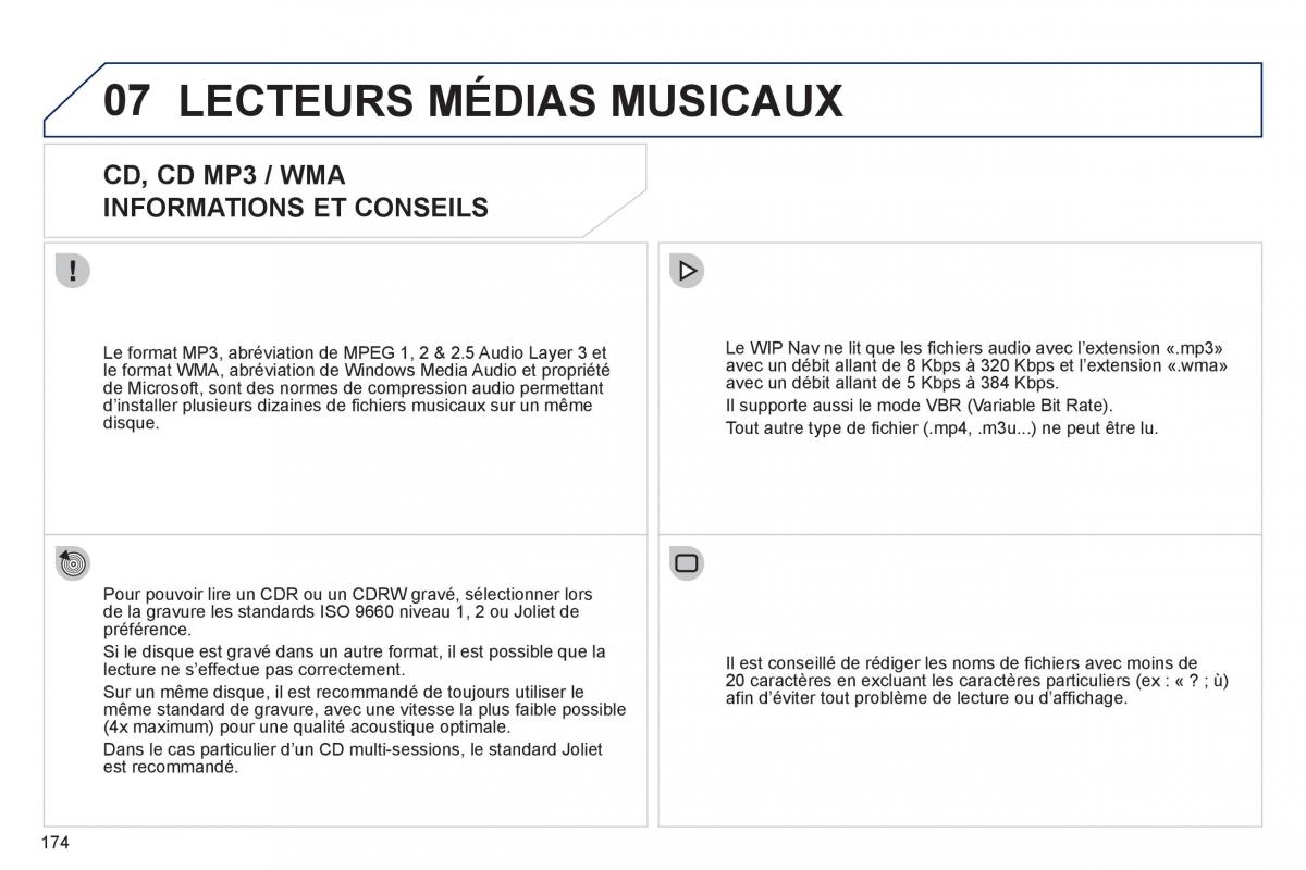 Peugeot 207 CC manuel du proprietaire / page 176