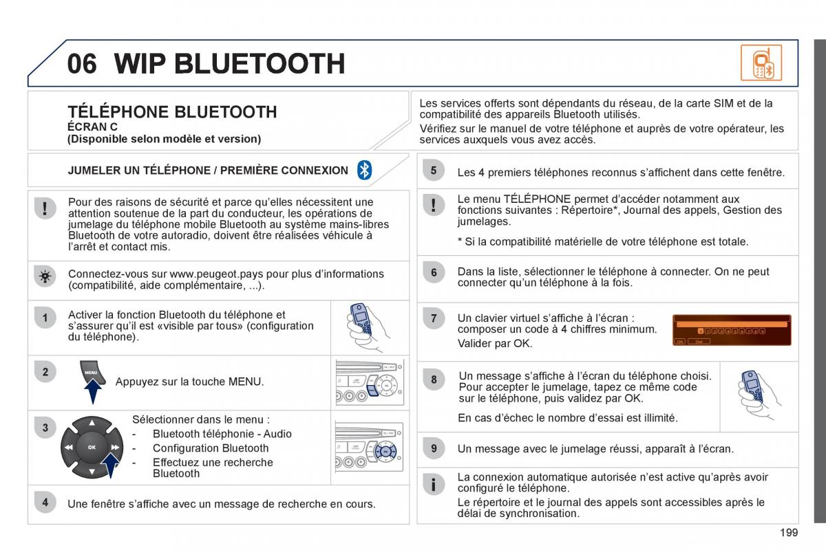 Peugeot 207 CC manuel du proprietaire / page 201