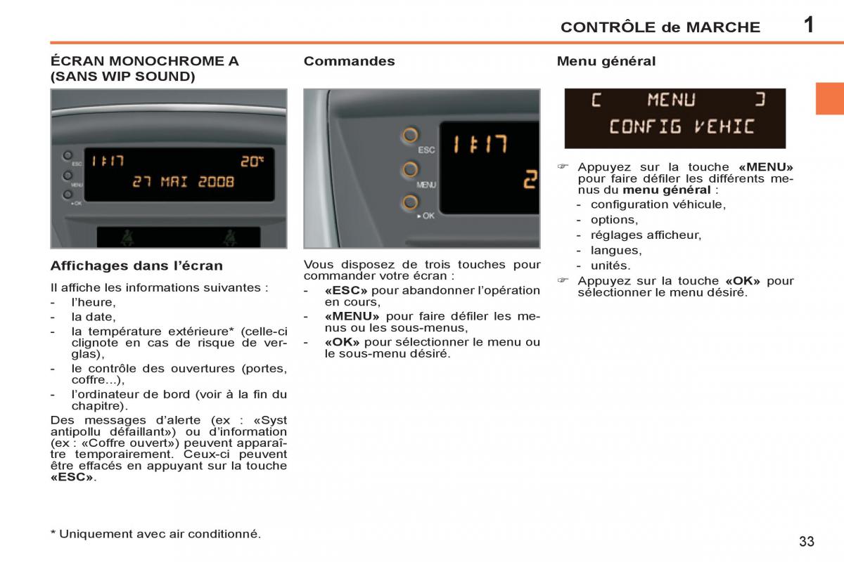 Peugeot 207 CC manuel du proprietaire / page 35