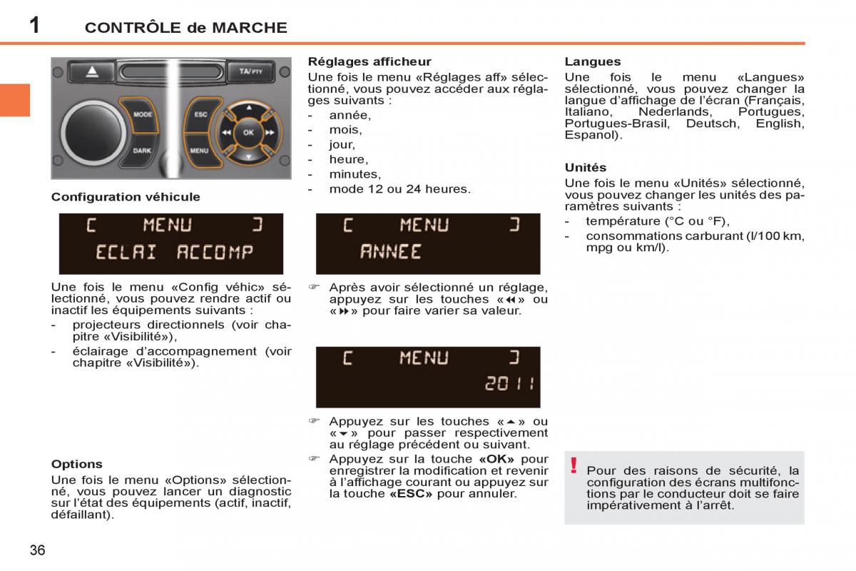 Peugeot 207 CC manuel du proprietaire / page 38