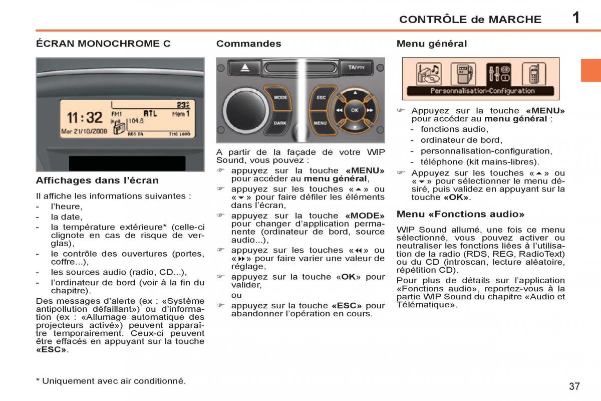 Peugeot 207 CC manuel du proprietaire / page 39