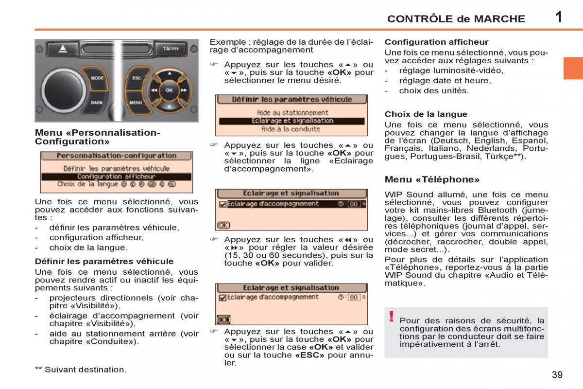 Peugeot 207 CC manuel du proprietaire / page 41