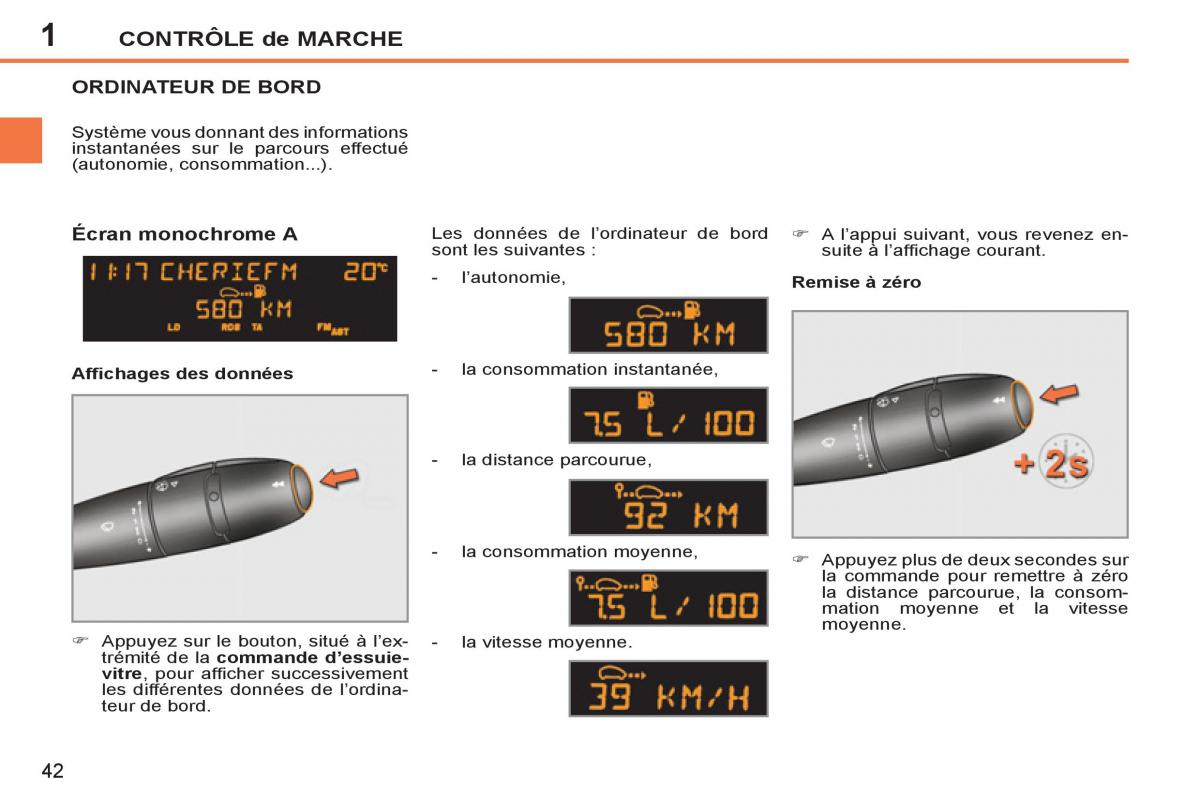 Peugeot 207 CC manuel du proprietaire / page 44