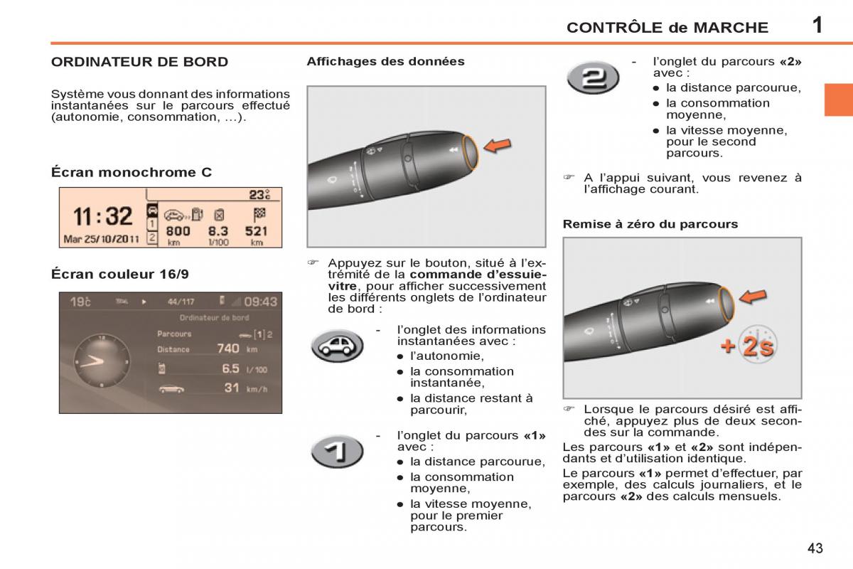 Peugeot 207 CC manuel du proprietaire / page 45