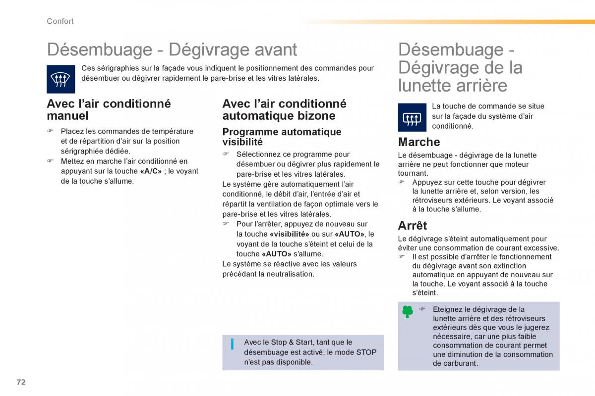 Peugeot 208 manuel du proprietaire / page 74