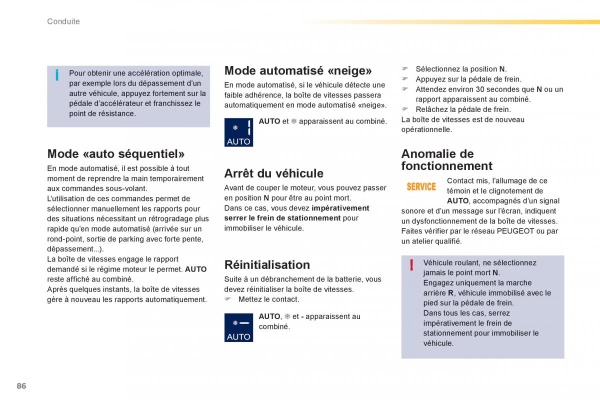 Peugeot 208 manuel du proprietaire / page 88