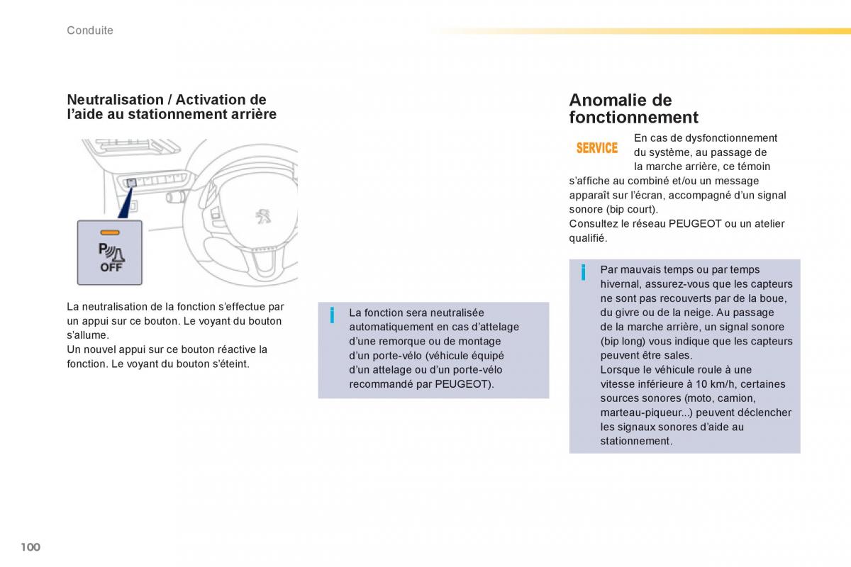 Peugeot 208 manuel du proprietaire / page 102