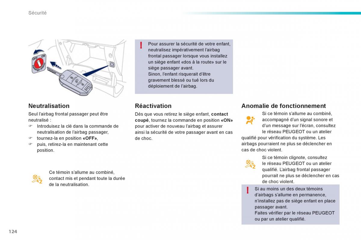 Peugeot 208 manuel du proprietaire / page 126