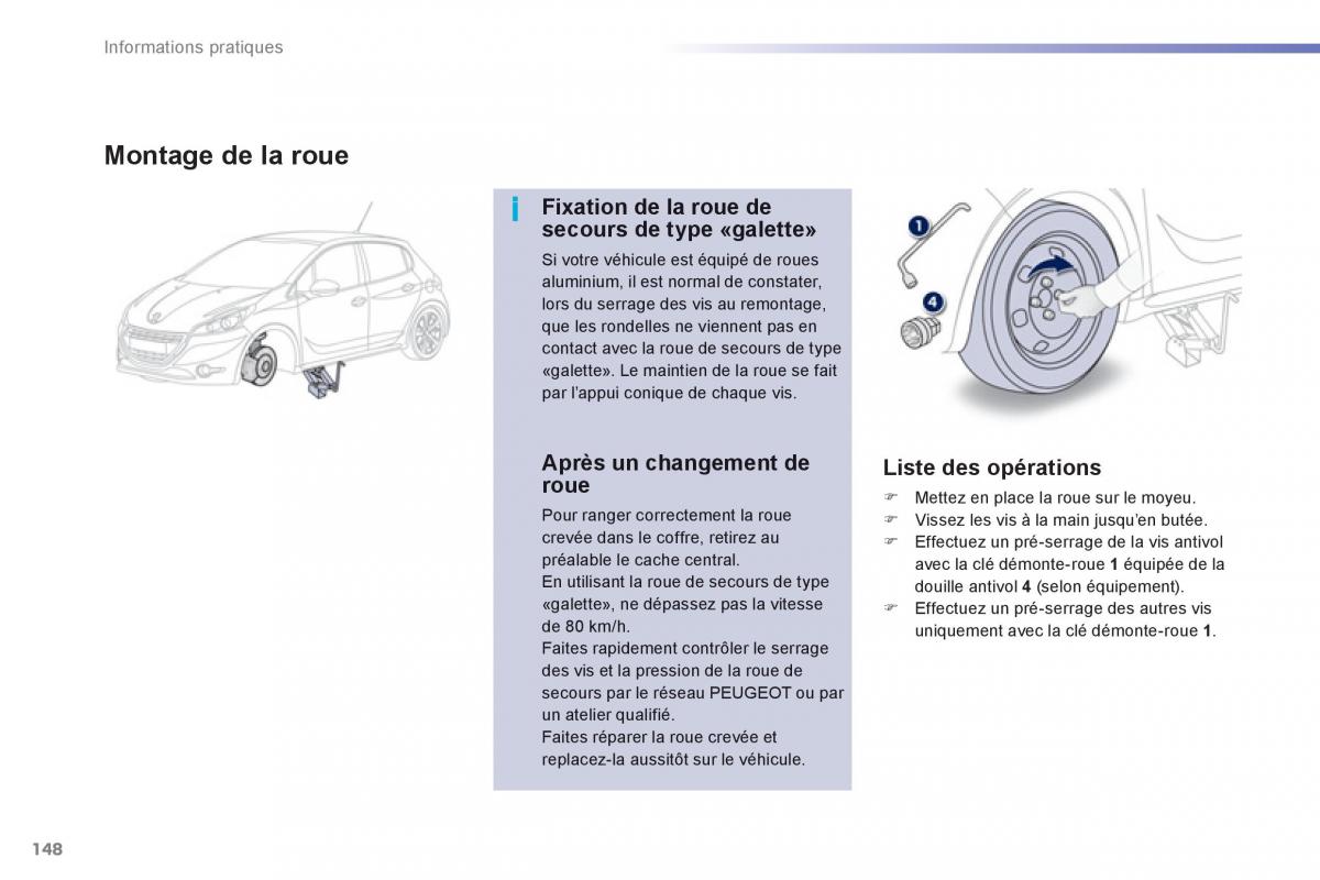 Peugeot 208 manuel du proprietaire / page 150