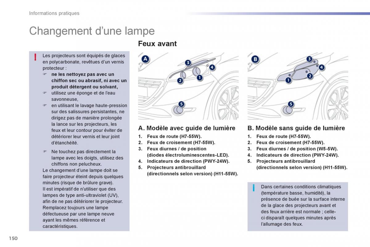 Peugeot 208 manuel du proprietaire / page 152