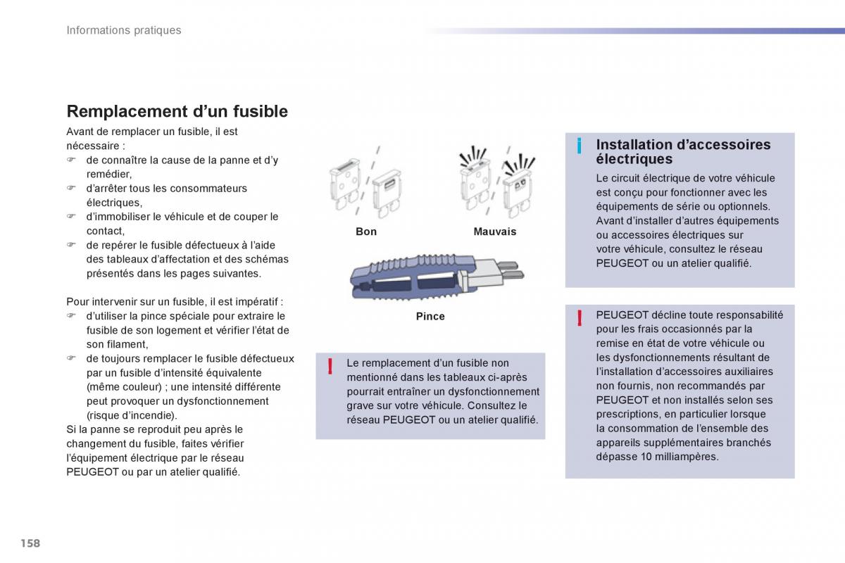 Peugeot 208 manuel du proprietaire / page 160