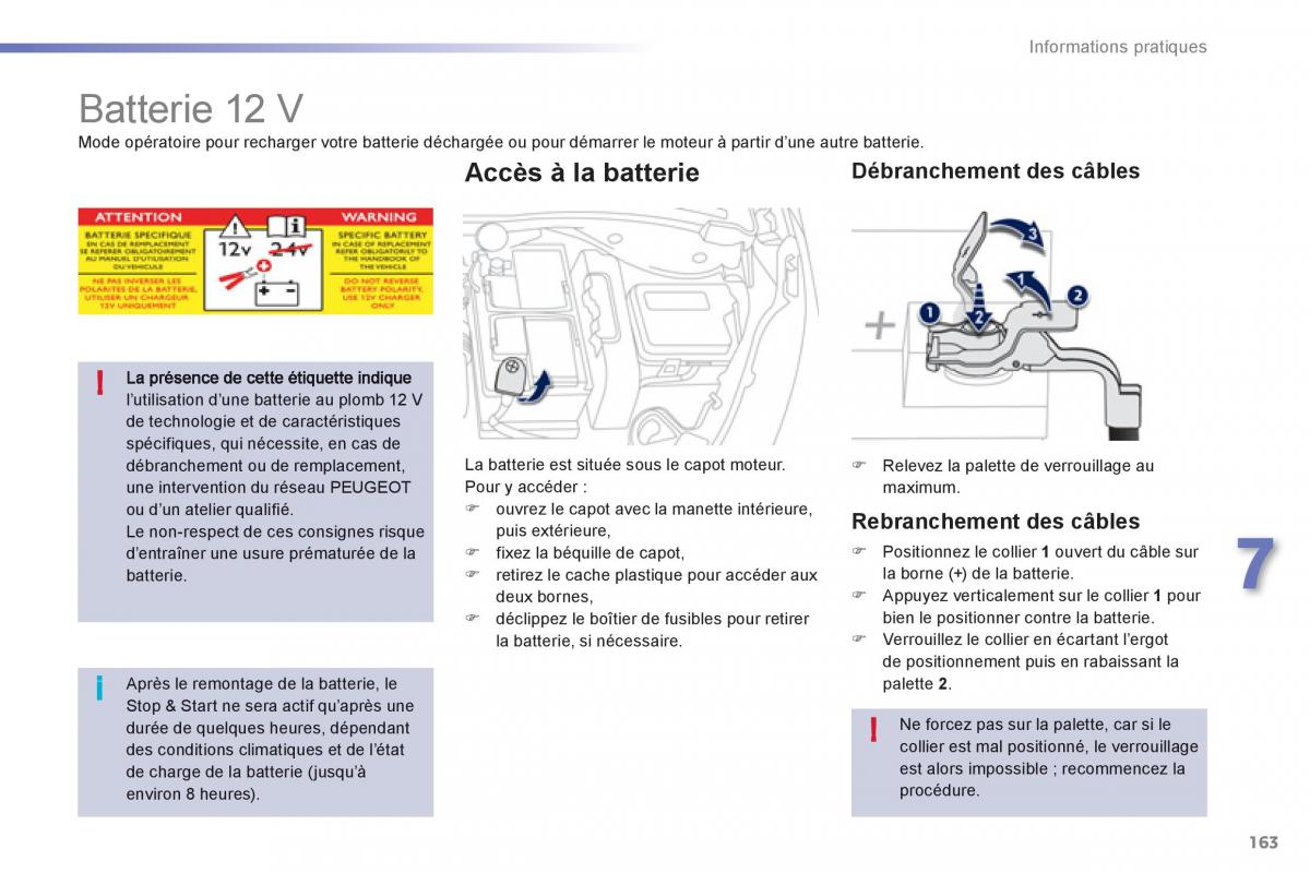 Peugeot 208 manuel du proprietaire / page 165