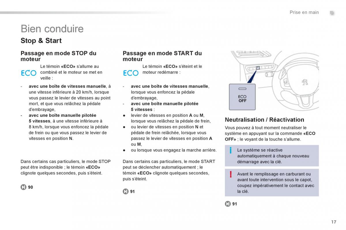 Peugeot 208 manuel du proprietaire / page 19