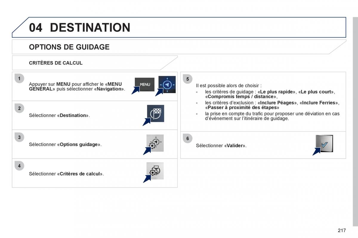 Peugeot 208 manuel du proprietaire / page 219