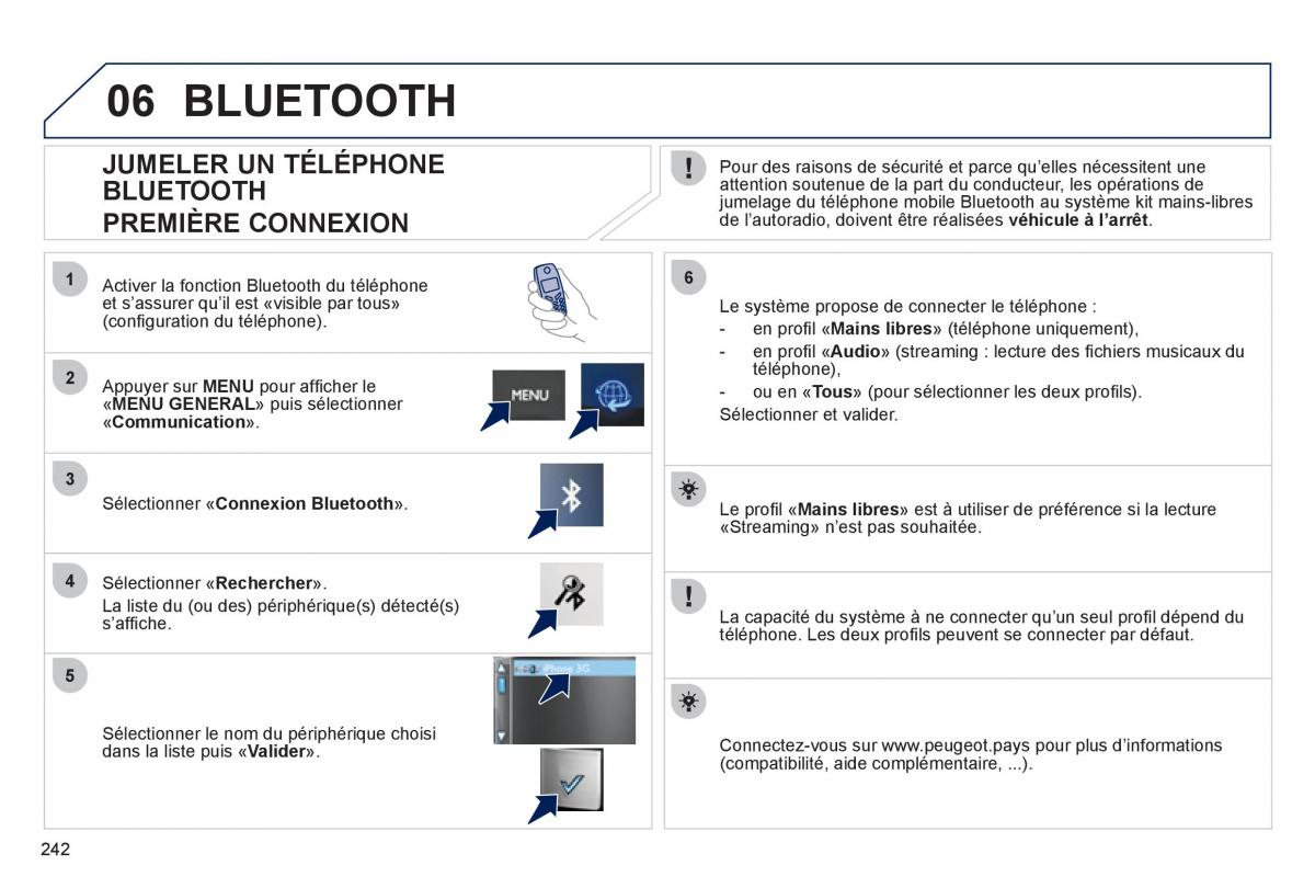 Peugeot 208 manuel du proprietaire / page 244