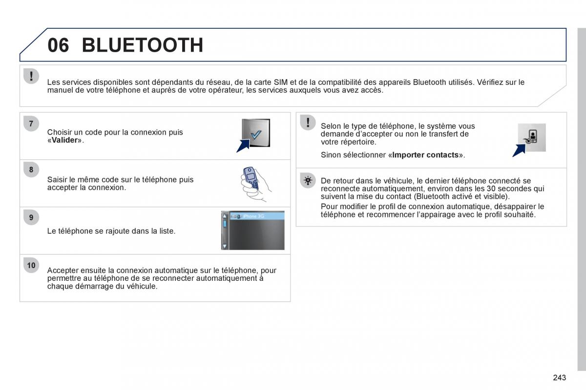 Peugeot 208 manuel du proprietaire / page 245