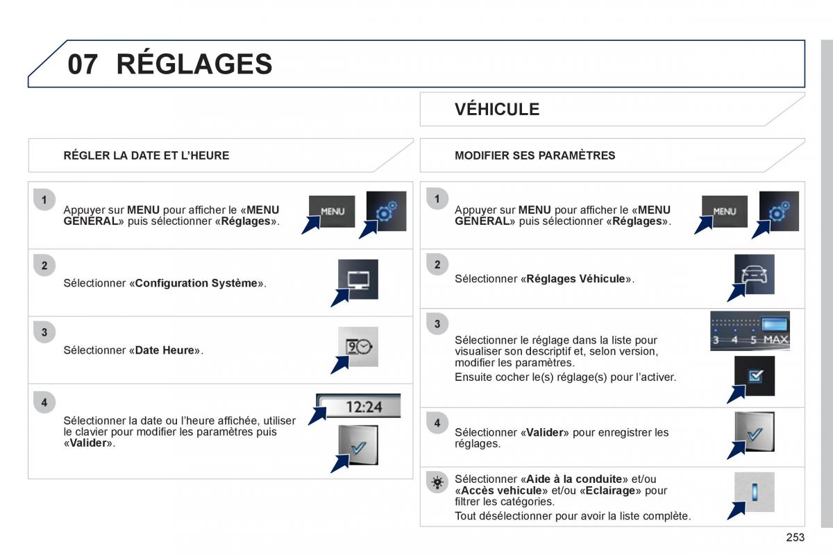 Peugeot 208 manuel du proprietaire / page 255