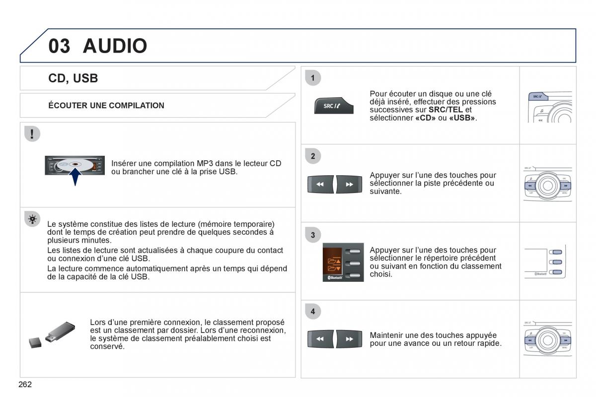 Peugeot 208 manuel du proprietaire / page 264