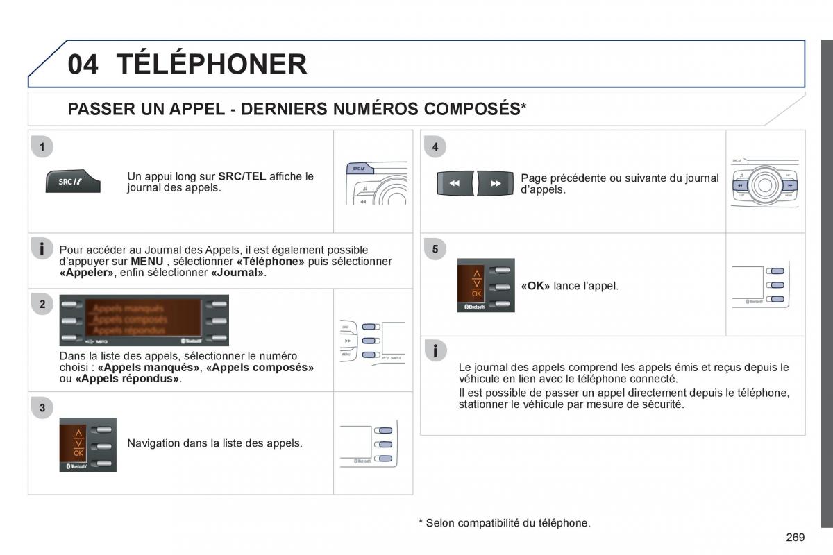 Peugeot 208 manuel du proprietaire / page 271