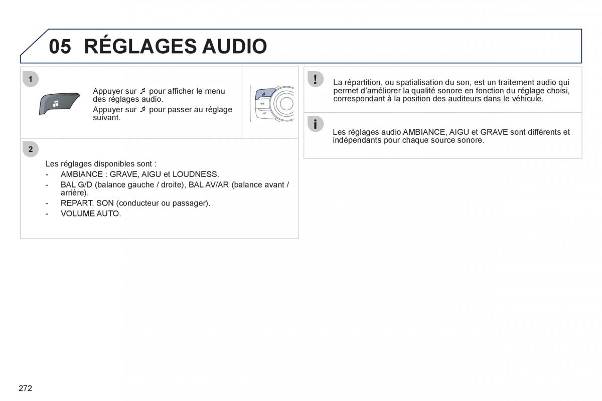 Peugeot 208 manuel du proprietaire / page 274