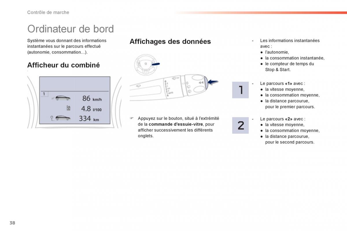 Peugeot 208 manuel du proprietaire / page 40