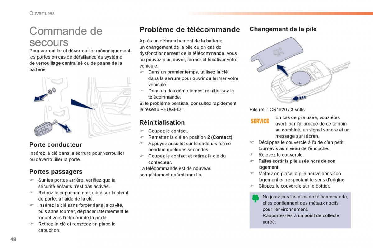 Peugeot 208 manuel du proprietaire / page 50