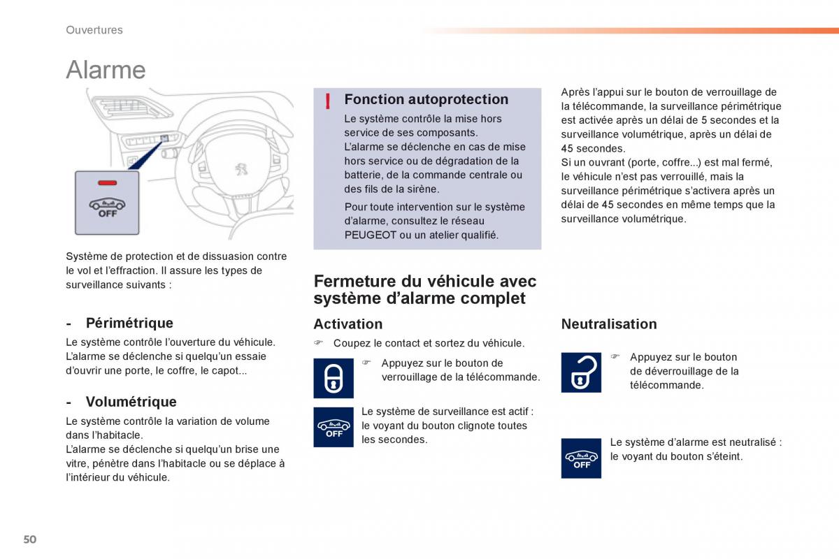 Peugeot 208 manuel du proprietaire / page 52