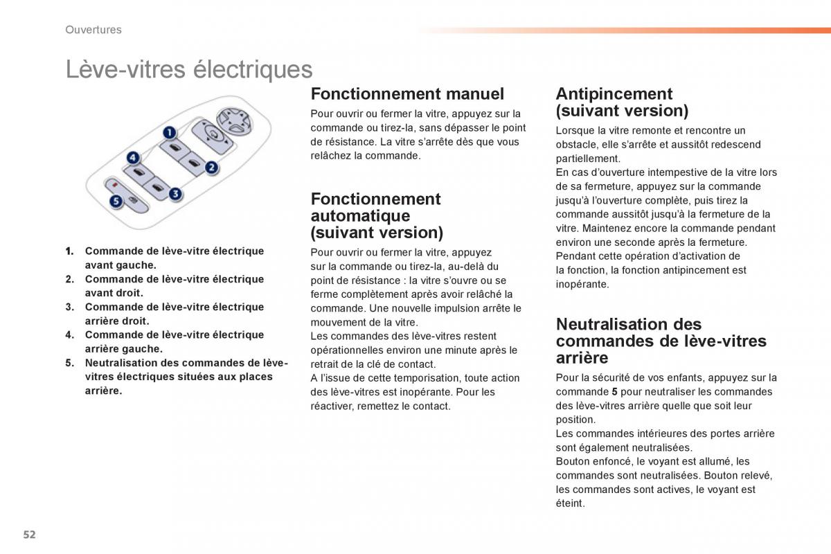 Peugeot 208 manuel du proprietaire / page 54