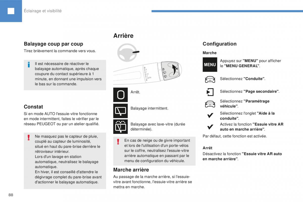 Peugeot 208 FL manuel du proprietaire / page 90