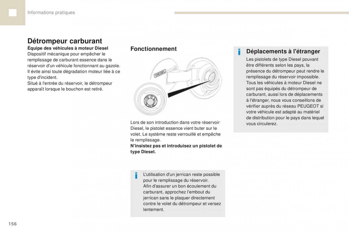 Peugeot 208 FL manuel du proprietaire / page 158