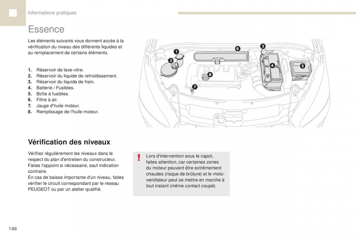 Peugeot 208 FL manuel du proprietaire / page 170