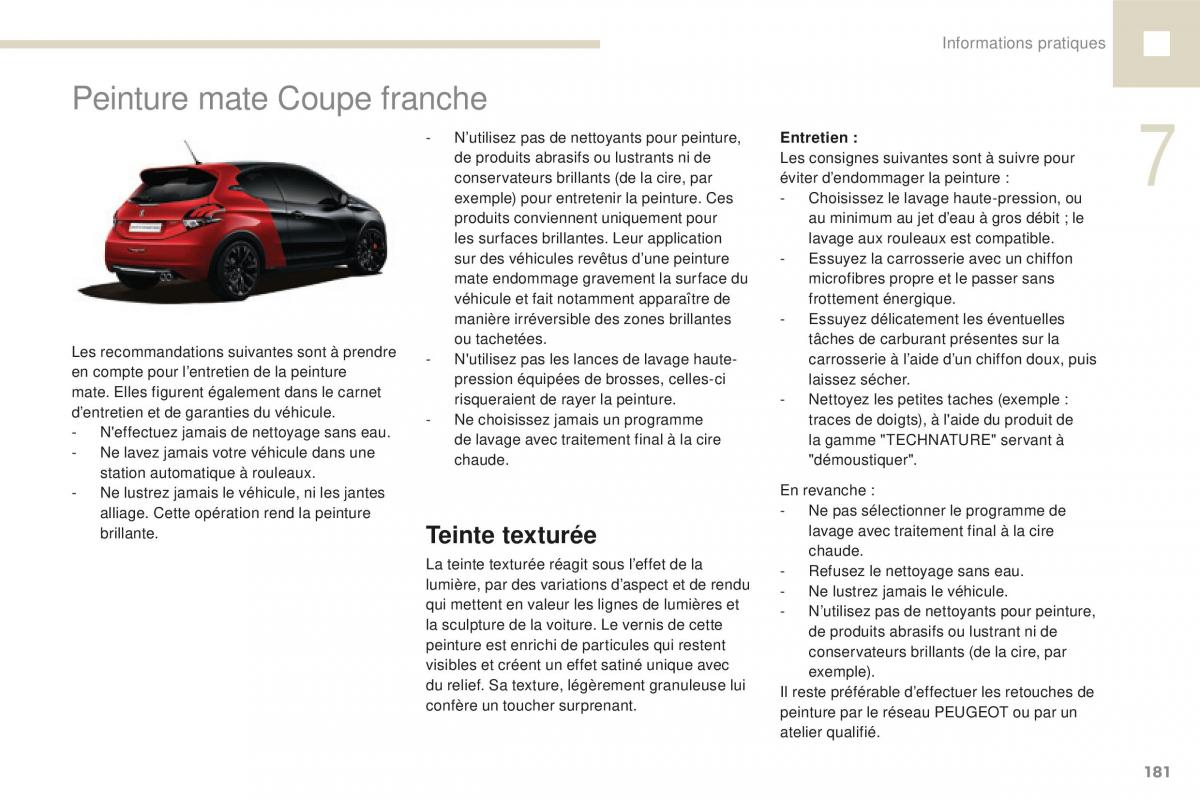 Peugeot 208 FL manuel du proprietaire / page 183